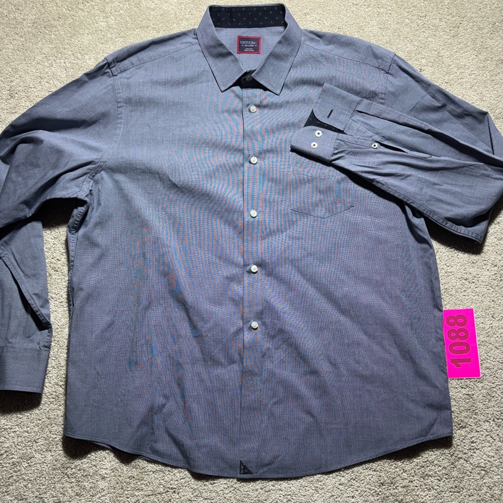 UNtuckit men’s long sleeve button blue shirt sz XXL‎